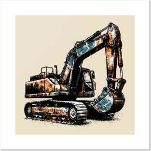 Excavator Posters and Art